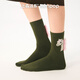 上森派系中筒襪白色春秋款襪子女棉襪小馬新年祝福堆堆襪小腿襪2025新款 【小馬流蘇】綠色 均碼 【36-39】