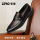 零度Zero商務(wù)男鞋2025新款真皮透氣舒適一腳蹬商務(wù)休閑皮鞋德比正裝鞋 暗棕-23 【壓花皮】 40 碼=國內運動(dòng)鞋41碼