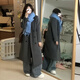 GARNUO灰色呢子大衣女羽絨服內膽秋冬高級感小個(gè)子正肩加厚西裝毛呢外套 灰色【常規內里】 L 【111-120斤】