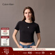 Calvin KleinJeans25夏季女士經(jīng)典字母印花休閑潮流ck辣妹短款短袖T恤上衣