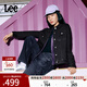 Lee25秋冬新品標準版型翻領(lǐng)黑色女牛仔夾克外套潮流LWT010853201 黑色 M