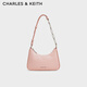 CHARLES&KEITH拉鏈簡(jiǎn)約通勤輕便鏈條腋下包生日禮物送女友CK2-20271604 Light Pink淺粉色 S