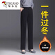 啄木鳥(niǎo)（TUCANO）秋冬加絨加厚中老年媽媽褲子高腰寬松休閑褲彈力保暖直筒外穿女褲 黑色 加絨長(cháng)褲有口袋 加厚 3XL 135-155斤