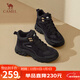 駱駝（CAMEL）工裝靴女戶(hù)外高幫鞋增高厚底休閑馬丁靴 L24A283649 黑色 38 