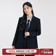 達佳詩(shī)黑色西裝套裝女大學(xué)生面試高級感小個(gè)子秋冬正裝職業(yè)女士西服外套 黑色西裝外套【一?？邸?L 【適合115-125斤可穿】