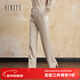 FINITY品牌休閑褲冬季簡(jiǎn)約風(fēng)高腰直筒杏色通勤修身長(cháng)褲女 杏色 S