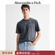 Abercrombie & Fitch男裝25秋季新款美式重磅棉質(zhì)印花圖案圓領(lǐng)短袖T恤 午夜藍 S (175/92A)