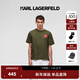 Karl Lagerfeld卡爾拉格斐輕奢老佛爺男裝夏歐洲款 圓領(lǐng)圖案印花短袖T恤 綠色 M