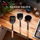 琺寶（staub）木柄硅膠家用湯勺飯勺漏勺刮勺分菜勺多功能勺廚具配件套組 炊具3件套（鍋鏟+煎鏟+湯勺）