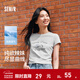 森馬（Semir）短袖t恤女短款修身可愛(ài)小狗印花2025夏裝新款正肩辣妹顯瘦打底衫 淺花灰00235 XL