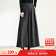 尚都比拉冬季時(shí)尚通勤斜紋磨毛小眾高腰雙側口袋裙褲 炭灰色 XL 