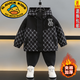 G.duck男童秋冬加絨外套2025新款洋氣兒童冬季加厚棉服帥寶寶夾棉派克服 黑色 小熊夾棉 120