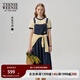 Teenie Weenie小熊白色連衣裙2025夏季新款減齡學(xué)院風(fēng)背帶裙中長(cháng)裙 藏青色 S