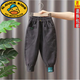 G.duck潮牌兒童裝男童褲子秋款2025新款純棉休閑長(cháng)褲外穿春秋款工裝褲深 深灰色 春秋款 130碼 建議身高120厘米
