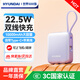 HYUNDAI現代韓國充電寶小巧便攜3c認證可上飛機自帶線(xiàn)10000毫安迷你超大容量22.5W超級快充移動(dòng)電源輕薄 紫色【超mini自帶雙線(xiàn)丨22.5W快充】
