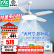 雷士（NVC）吊扇燈電風(fēng)扇燈大風(fēng)扇客廳餐廳飯廳臥室電扇吊扇帶燈扇一體黑白 力薦【60瓦白】超大尺寸/變頻6檔