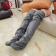浪莎（LangSha）老寒腿護膝睡眠襪男女通用保暖膝關(guān)節防寒長(cháng)筒襪套睡覺(jué)護腳加厚 搖粒絨灰色加長(cháng)襪口60cm長(cháng)度90cm