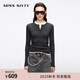 MISS SIXTY2025秋季新款針織衫女羊毛桑蠶絲混紡兩件套上衣配背心 煙霧灰 M