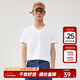 美特斯邦威t恤男女2025夏季新款純色百搭純棉短袖情侶裝男士打底衫 亮白色 2XL 185 104B