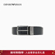 EMPORIO ARMANI/阿瑪尼官方旗艦【新年禮物】新款男雙面壓花針扣腰帶冬季 MC012-黑色編織紋/黑色光面 均碼