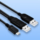一葉蘭USB2.0老式移動(dòng)硬盤(pán)數據傳輸線(xiàn)適用希捷西數聯(lián)想三星東芝日立 T型口micro扁口雙頭Y型數據線(xiàn) micro USB帶輔助供電