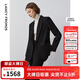 朗姿法式羊毛通勤職業(yè)西服外套新款黑色短款西裝正裝氣質(zhì)女高級感 黑色3 M