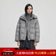 PRICH【匈牙利鴨絨】連帽蓬松羽絨服冬季新款保暖通勤外套女 15灰色 M 160