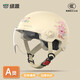 綠源電動(dòng)車(chē)新國標3C認證成人頭盔四季通用電瓶車(chē)男女安全帽輕便防曬夏 卡其色-透明短鏡
