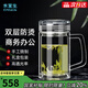 水宜生玻璃杯高檔水晶杯辦公商務(wù)泡茶杯帶手柄雙層防燙帶把手男士水杯子 禮盒包裝450ml