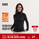森馬（Semir）長(cháng)袖T恤女冬半高領(lǐng)發(fā)熱抑菌純色修身上衣顯瘦百搭氣質(zhì)打底衫 黑色90001 L