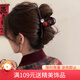 向晚 發(fā)夾發(fā)卡紅珠水鉆抓夾女高級感大號鯊魚(yú)夾后腦勺發(fā)夾女新年禮物