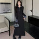 妙奕嘉長(cháng)袖連衣裙秋冬季裙子女春季2026長(cháng)裙包臀裙假兩件針織連衣裙黑色 黑色長(cháng)袖polo針織連衣裙 M 【建議90-100斤】