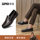 零度Zero商務(wù)休閑皮鞋男2025新款抓紋軟面軟底真皮駕車(chē)鞋豆豆鞋樂(lè )福鞋 暗棕 39 =運動(dòng)鞋40碼