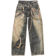 Acne Studios[春夏新品][3期免息]1981U錯視印花闊腿牛仔褲 黑色/多色-亞洲版型 XXS