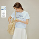 茵曼（INMAN）茵曼清涼感刺繡圓領(lǐng)短袖T恤2026春女裝新款簡(jiǎn)約休閑上衣 淺藍色 XL