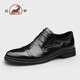 公羊男士高端商務(wù)休閑黑色正裝皮鞋2025新款頭層牛皮軟底舒適男鞋 黑色98907 標準皮鞋碼 42
