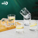 青蘋(píng)果耐熱玻璃水杯咖啡杯220ml6只 家用冰川錘紋茶杯洋酒杯啤酒杯