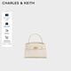 CHARLES&KEITH鱷魚(yú)紋凱莉包手提斜挎婚包包女包生日禮物新年禮物CK2-50270880-1 Ivory象牙色 S