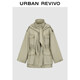 UR2026春季新款女裝潮流工裝系帶帽子收腰外套UYV160015 卡其綠 (偏寬松) S