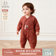 乖奇熊男女寶寶夾絲棉保暖連體衣秋冬季嬰幼兒居家哈衣爬服紅色周歲年服