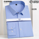 查利德斯貴族純棉長(cháng)袖襯衫男DP成衣免燙純色條紋商務(wù)休閑帥氣百搭襯衣男 83001淺藍格【DP成衣免燙】 XL 41碼【建議145-155斤】