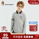 暇步士（Hush Puppies）童裝男童POLO衫25秋季兒童打底衫上衣經(jīng)典翻領(lǐng)長(cháng)袖T恤 花灰 150