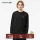 LACOSTE法國鱷魚(yú)男裝秋冬經(jīng)典百搭純色舒適純棉圓領(lǐng)長(cháng)袖T恤|TH7307 031/黑色 M 4