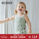 Milkbarn兒童套裝寶寶夏季純棉吊帶短褲女童洋氣時(shí)髦童裝 海岸之約 100 cm