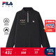 斐樂(lè )FILA【斐暖】?jì)和b上衣2025年冬季新款男大童加絨長(cháng)袖T恤 深黑-BK 140