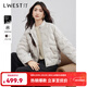 朗文斯?。↙.WEST）輕薄羽絨服女2025冬季新款簡(jiǎn)約通勤立領(lǐng)顯瘦面包服短外套 米白 S