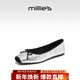 妙麗（Millies）平底單鞋女鞋2025夏季新款船鞋高級感豆豆鞋瓢鞋防滑一腳蹬孕婦鞋 銀色 20 （勿拍不發(fā)）
