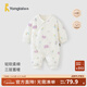 童泰新生嬰兒衣服連體衣夾棉秋冬季0-6月初生寶寶純棉加厚哈衣爬服 紫色花朵 59cm (建議1-3個(gè)月身高55-60cm)
