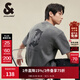 杰克·瓊斯（JACK&JONES）男裝復古簡(jiǎn)約舒適基礎百搭哥特字母飛鳥(niǎo)寬松圓領(lǐng)短袖T恤男 石雕灰E05 3XL (195)