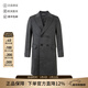 杰尼亞（Zegna）新品 男士羊毛混紡雙排扣中長(cháng)款大衣保暖上衣外套男裝4DG4G0 698711A6 深灰色 52 /xl